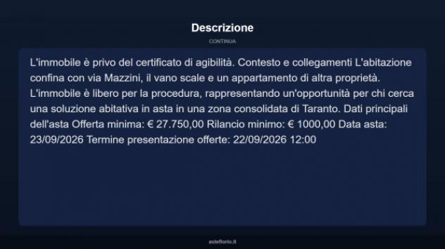 Immobile in asta di 68 m² in vendita a Taranto - Foto 4