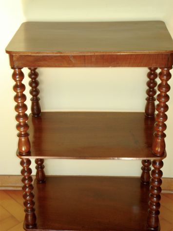 Etagère antica Luigi Filippo in noce, stupendi montanti torniti.Restaurato - Foto 2