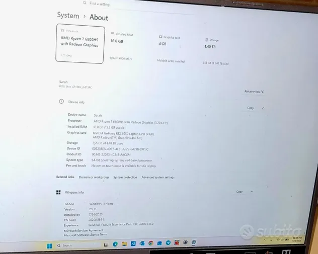 ASUS ROG Strix G15 G513RC-LP181W - Foto 4