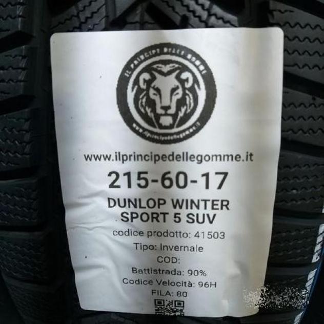 4 gomme 215 60 17 dunlop a41503 - Foto 2