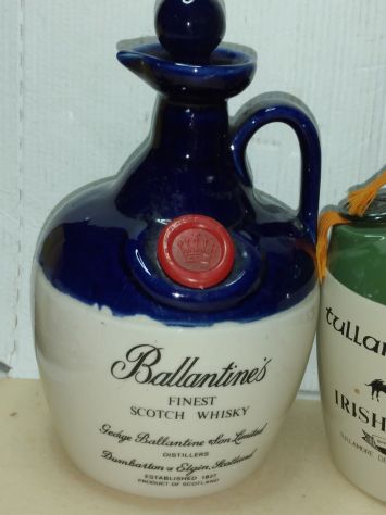 LOTTO DI 4 FIASCHETTE DI LIQUORE IN CERAMICA PESANTE VINTAGE - Foto 2