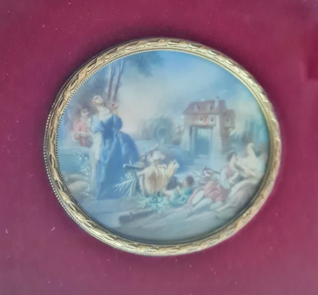 Quadro miniatura francese vintage , soggetto deliziosa - Foto 2