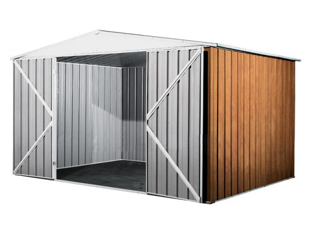 Box prefabbricato, casetta da giardino in lamiera zincata. Capanno deposito attrezzi in Acciaio Zincato 3.60 x 3.45 m x h2.12 m - Peso 150 KG – 12,42 - Foto 2