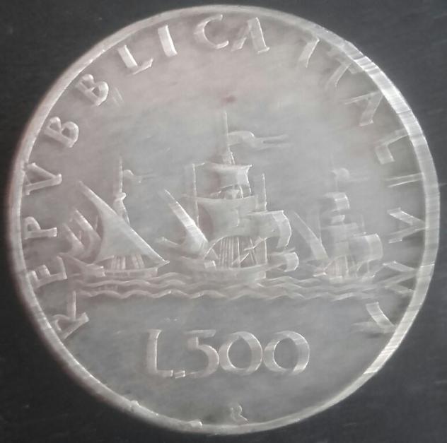 500 lire argento 3 caravelle usato  Catania