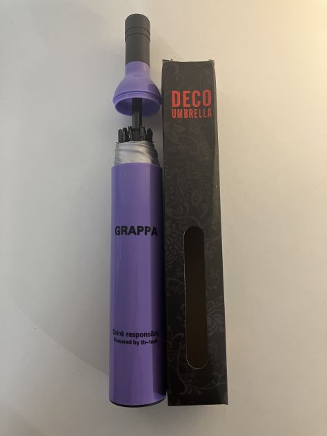 Ombrello a forma di bottiglia di Grappa - Viola