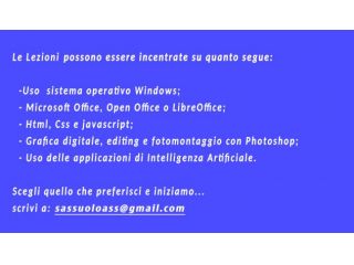 Docente informatico disponibile per lezioni di informatica al tuo domicilio