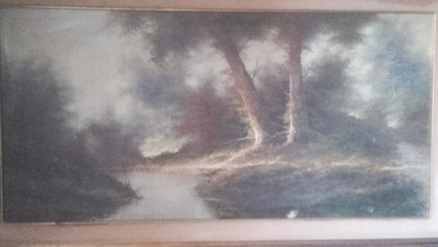 olio su tela 60x120 (bosco) Franco Floriano salani - Foto 4