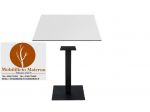 Tavoli La Spezia Base Ghisa Nera + Piano HPL Colore Bianco Per Bar Ristorante