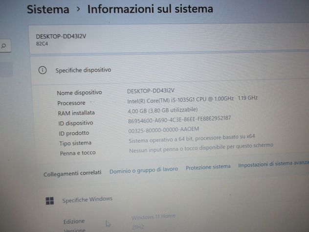 NOTEBOOK LENOVO MODELLO V14-IIL SCHERMO DA 14 POLLICI INTEL CORE I5 WIN 11 - Foto 5
