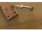 MANIGLIA IN OTTONE CON BRILLANTE IN CENTRO VITI IN FERRO PER MOBILI VARI