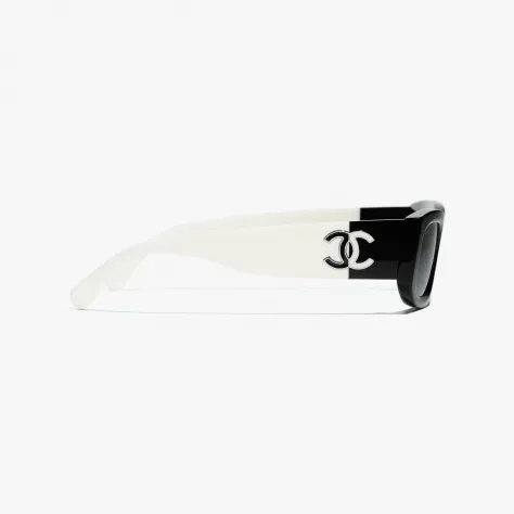 Occhiali da sole CHANEL - Nero e Bianco lucido - Nuovo - Foto 4