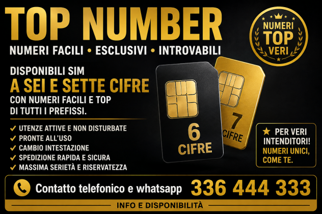 SIM card numeri facili e top number