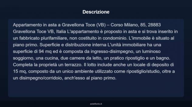 Immobile in asta di 109 m² in vendita a Gravellona Toce - Foto 4