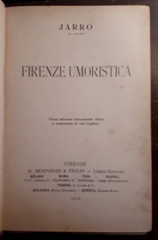 FIRENZE UMORISTICA, JARRO, FIRENZE R. BEMPORAD & FIGLIO 1910. - Foto 2