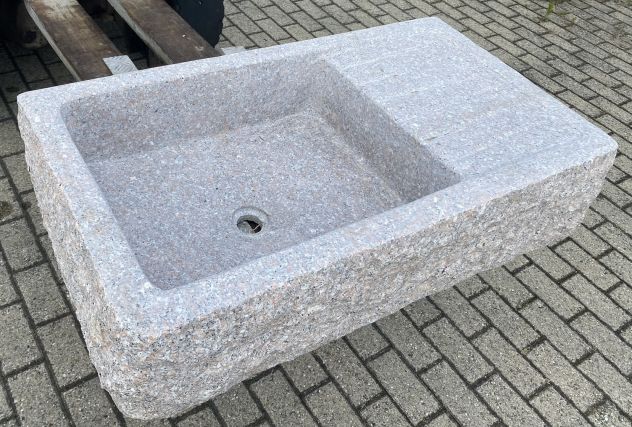 Lavello lavandino con piano in pietra granito 90 cm - Foto 5
