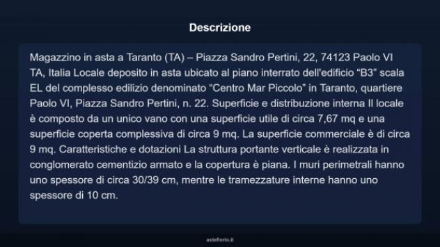 Immobile in asta di 9 m² in vendita a Taranto - Foto 3