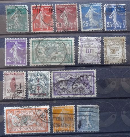 FRANCIA 1853-1929 Lotto di 85 francobolli - Foto 3