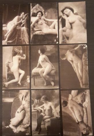 Album vintage 76 cartoline nudi d'epoca. - Foto 10