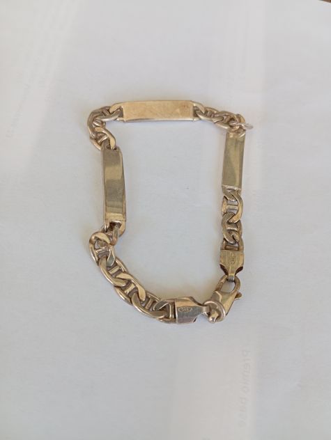 Bracciale Argento 925 Vintage Barrette Minimal 19cm 15g - Foto 5