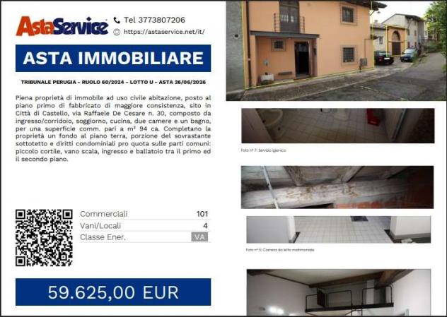 TRIB. PERUGIA - RUOLO 60/2024 - LOTTO U - TRIBUNALE PERUGIA - RUOLO 60/2024 - LOTTO U - ASTA 26/06/2026