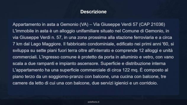 Immobile in asta di 122 m² con più di 5 locali e box auto in vendita a Gemonio - Foto 17