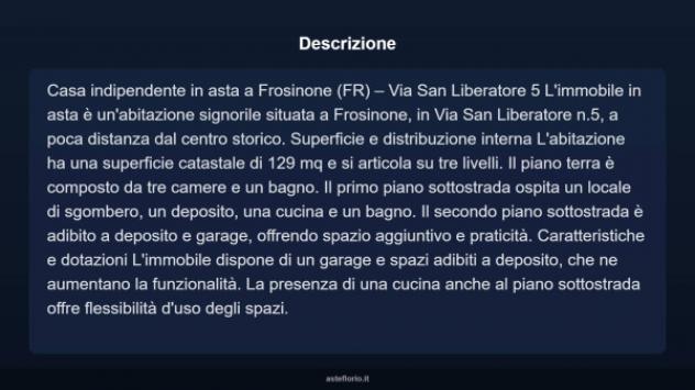 Immobile in asta di 129 m² con più di 5 locali e box auto in vendita a Frosinone - Foto 3