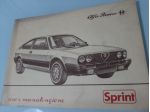 ALFA ROMEO ALFASUD SPRINT 1300/1500/1500 QV  USO E MANUTENZIONE 1984 ORIGINALE