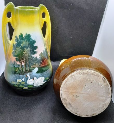 Coppia vasetti liberty in ceramica 17x8 - Foto 2