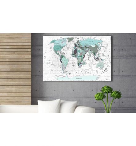 Quadro Di Sughero Mappamondo Verde Chiaro Arredalacasa - Foto 2