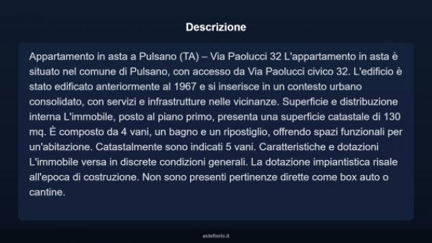 Immobile in asta di 130 m² in vendita a Pulsano - Foto 5