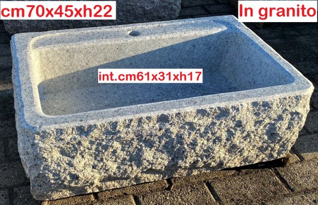 Lavello lavandino in pietra granito 70 cm - Foto 4