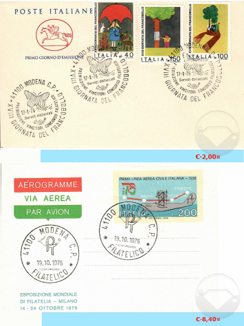 ITALIA BUSTE PRIMO GIORNO EMISSIONE 1976 - Foto 4