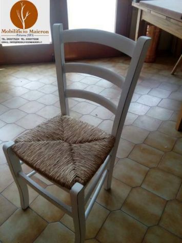 Sedie Legno Ristorante Bar Shabby cod 3011/P Bianco Laccato Consumato