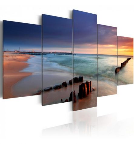 Quadro Con I Ceppi Di Legno Sul Mare 100X50 E 200x100 ARREDALACASA