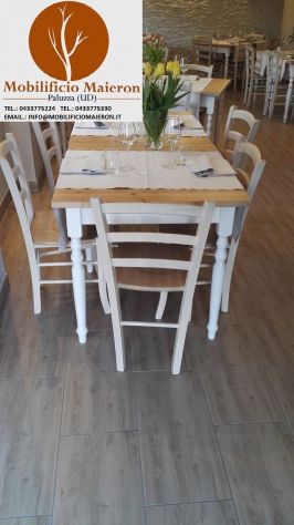 Set Trapani Sedie Tavoli Bar Ristorante Pizzerie Stile Shabby Chic Country - Foto 7