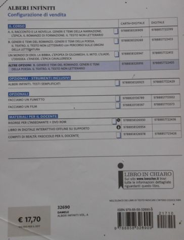 Libro italiano Alberi infiniti A/B scuole superiori - Foto 2
