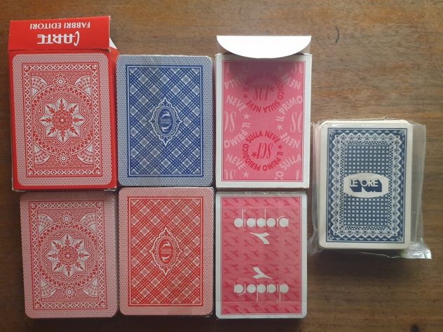 Lotto 5 mazzi carte poker Diadora Victoria Le Ore cristallo Modiano - Foto 2