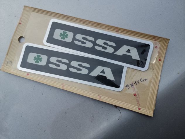 Coppia adesivi serbatoio alluminio quadrifoglio moto Ossa