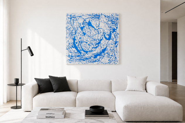 Quadro dipinto a mano Jackson Pollock moderno contemporaneo