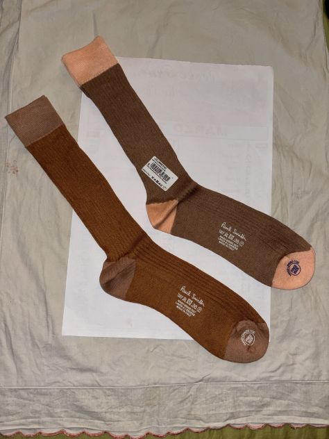 2 PAIA DI CALZE NUOVE FINO A MEZZO POLPACCIO DA UOMO FIRMATE”PAUL SMITH”MADE IN - Foto 4