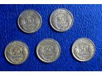 Lotto314- francia 50 centimes 5 monete anni diversi vedi foto e descrizione
