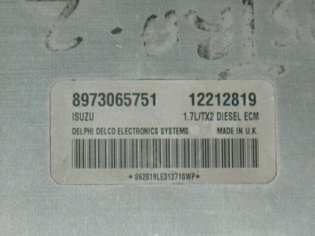 12212819 ECU centralina opel astra 1.7 dti delphi 12212819 8973065751 tx2 - Foto 2