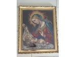 Quadro ricamo mezzo punto Madonna