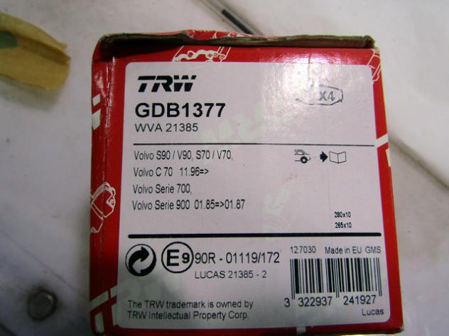 TRW GDB3217 Kit pastiglie freno, Freno a disco