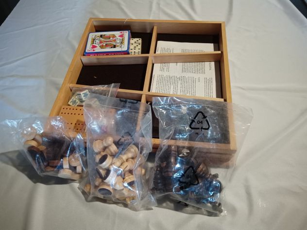 Scacchiera set giochi completo in legno, Italfama - Articolo Nuovo - - Foto 3