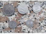 MONETE DA 1-2-5-10-50 LIRE DEL 1954 IN CONSERVAZIONE BUONA -