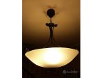 Lampadario 3 tre luci in ferro battuto grigio