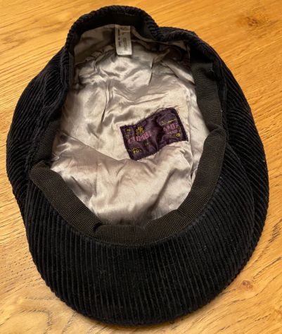 Cappello modello coppola in velluto nero coste piccole misura 58 - Foto 3