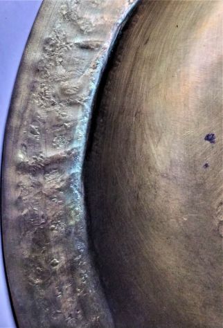 piatto in metallo battuto a mano forse ottone , vintage - Foto 6
