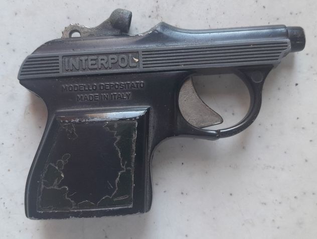 Pistola giocattolo in metallo con scritta "INTERPOL" Italia anni 70 - Foto 6